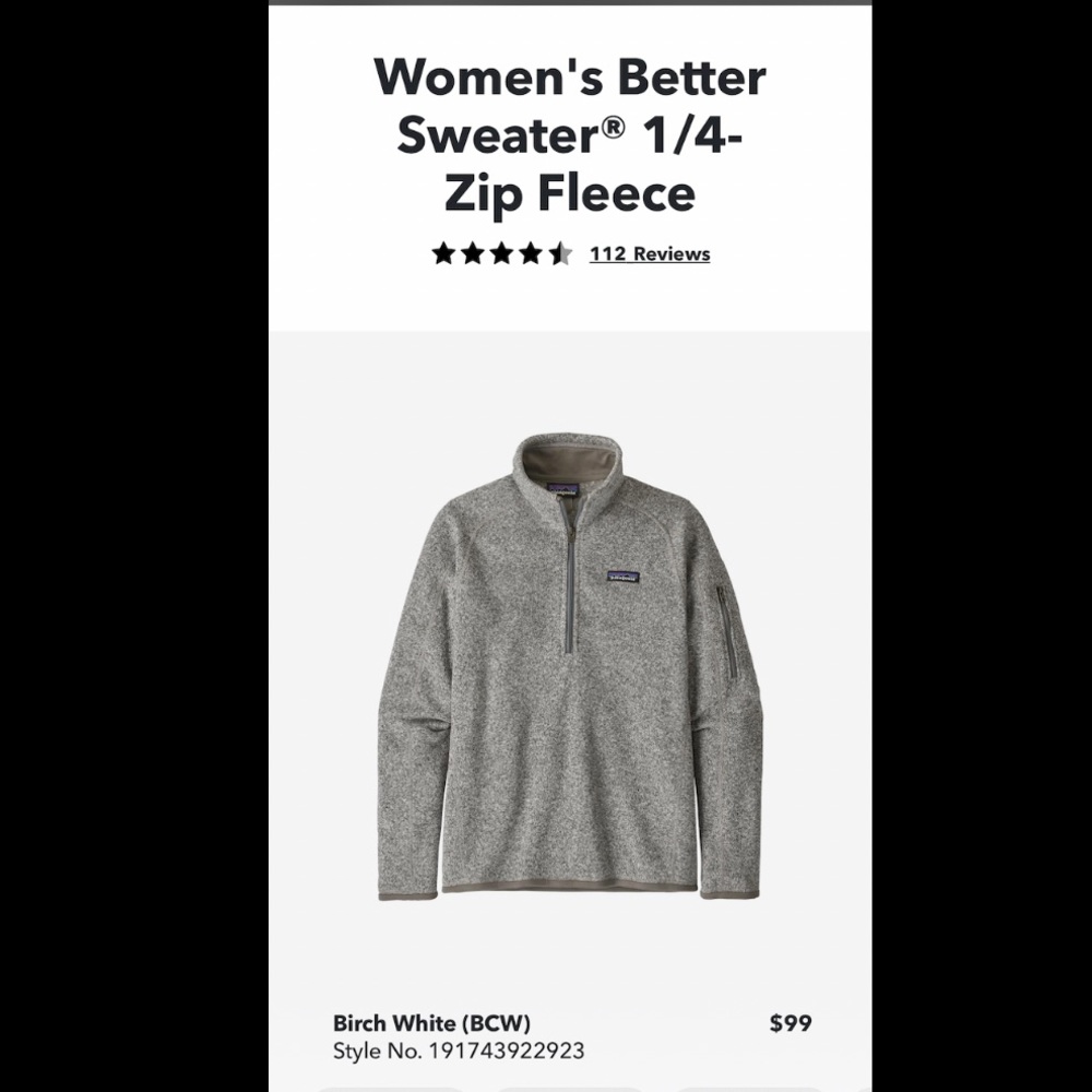 Patagonia Sweater 1/4 zip